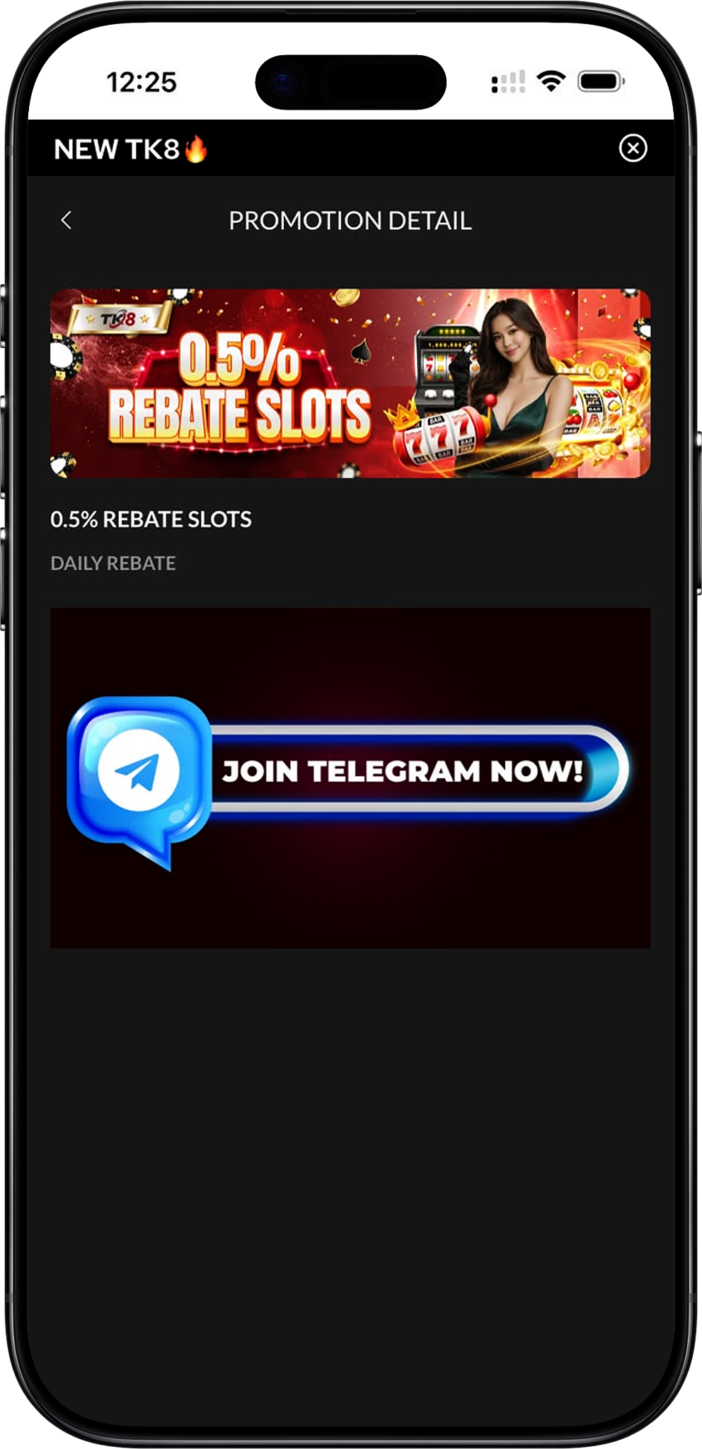 Gambaran Keseluruhan Rebat Slots TK8 0.5%