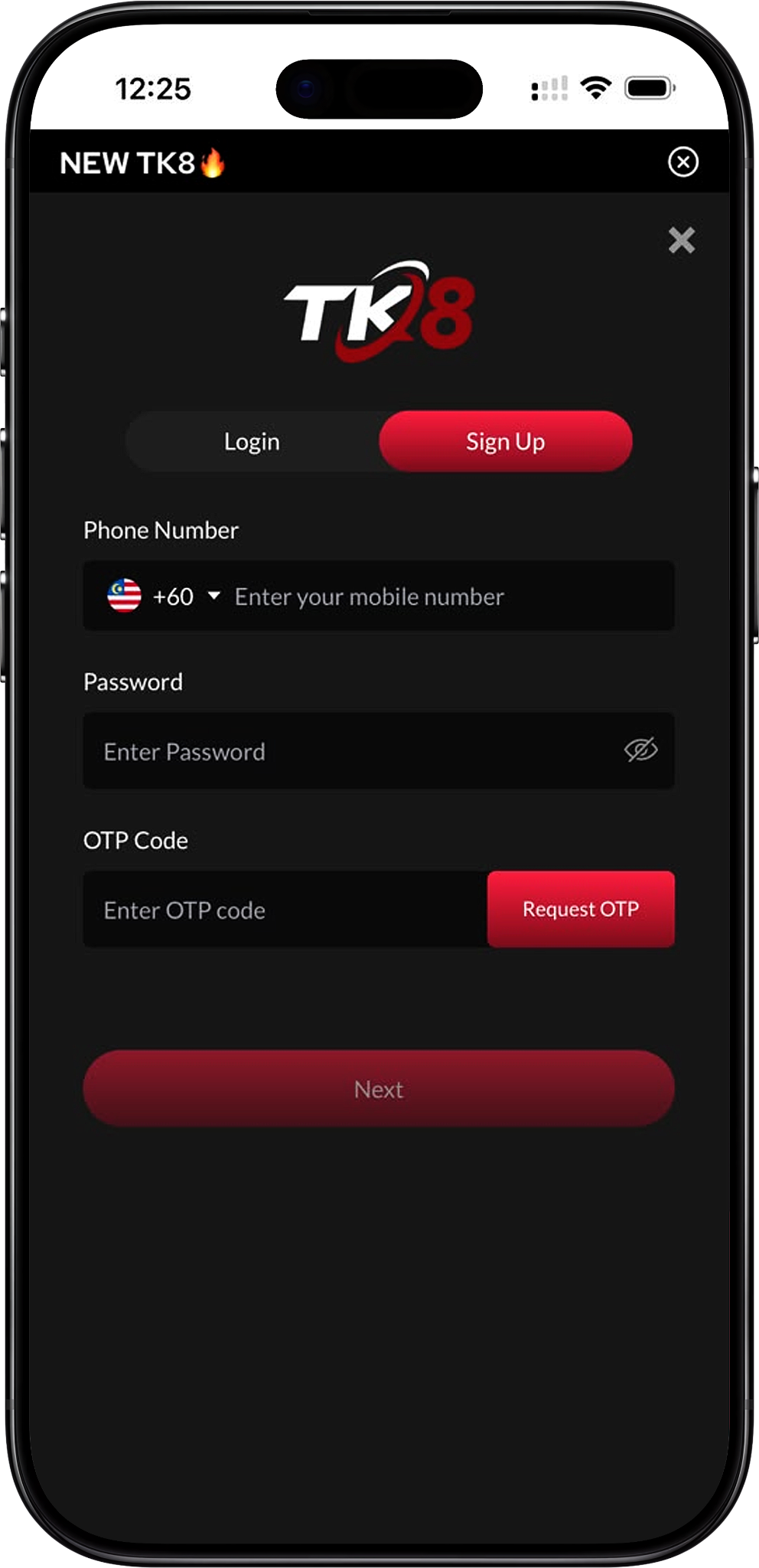 TK8 Register Steps From TKASH to Sign Up