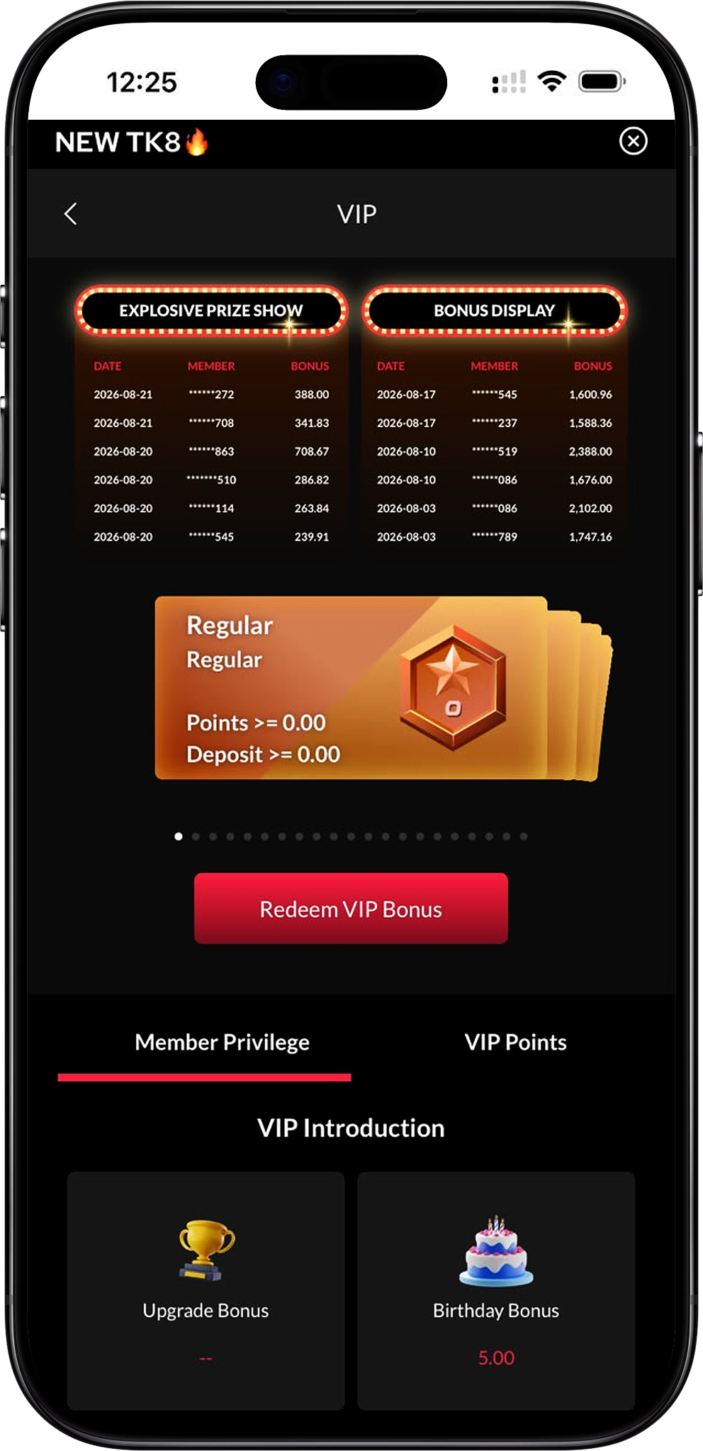 TK8 VIP Program Overview